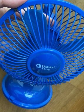 5” mini Blue Comfort Zone desktop fan USB powered or AA Battery powered